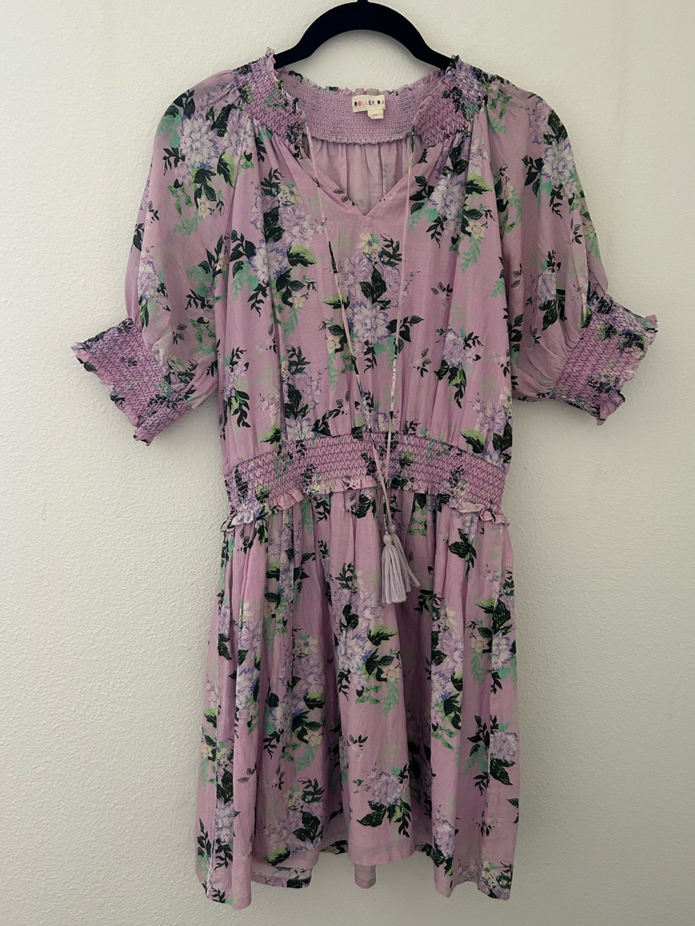 Roller Rabbit Twilight Dahlia Fiorella Silk-Blend Mini Dress